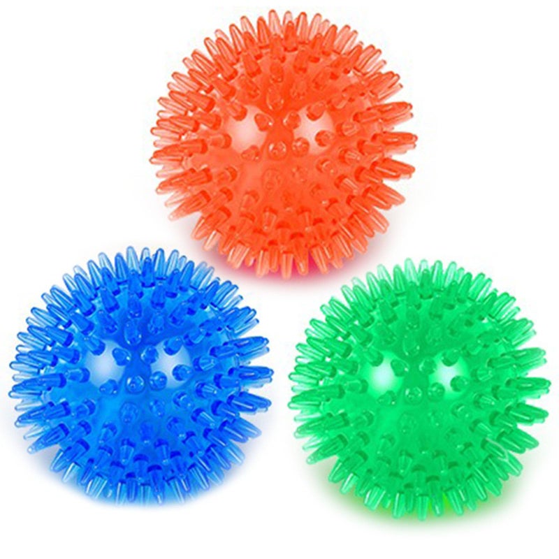 Orgrimmar 3 PCS Pet Squeaky Chewing Balls Dog Soft Stab Cleaning Teeth Toys Balls with High Bounce for Small Medium Large Pet Dog Cat Toys(Small,2.55in) - Image 1